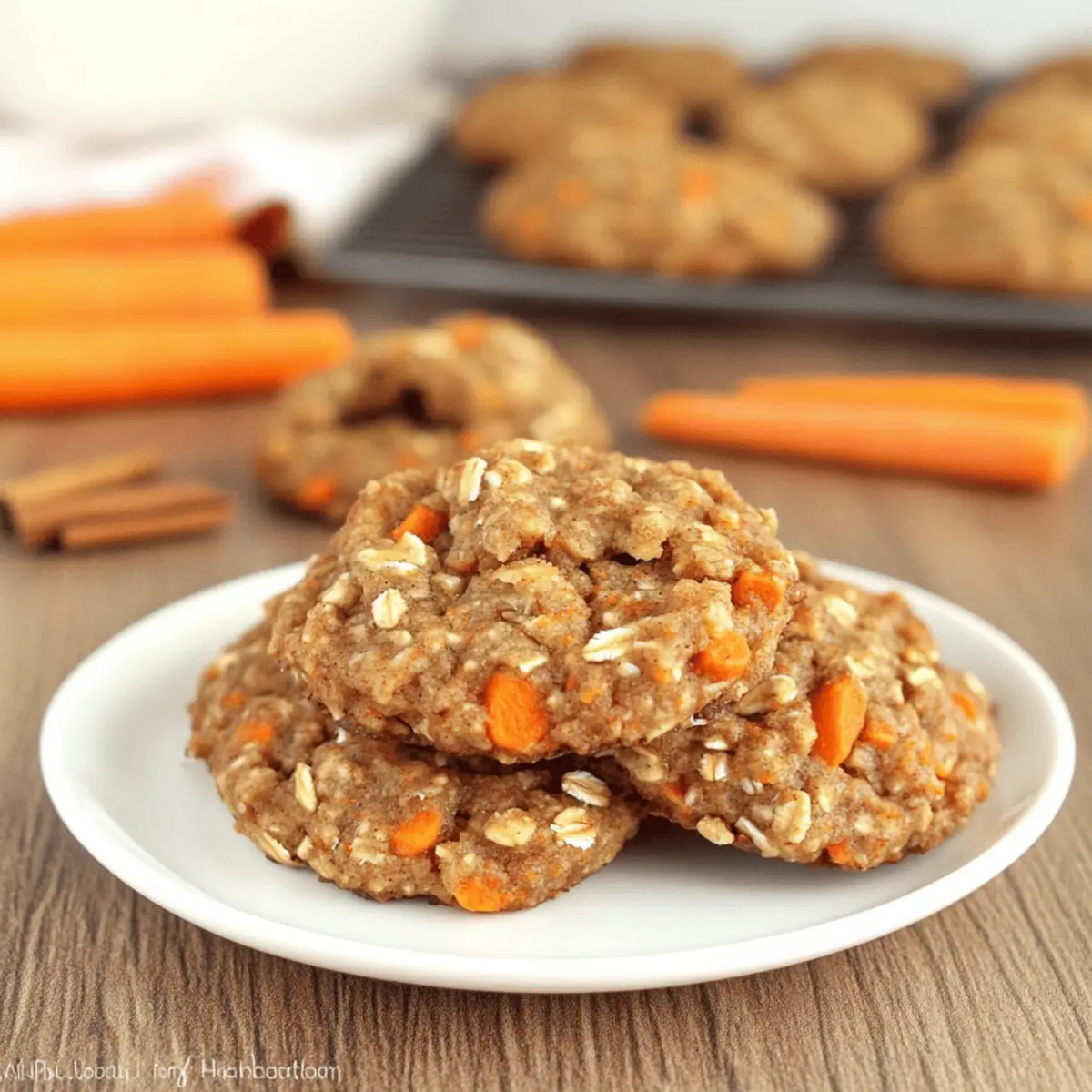 Healthy Carrot Cake Oatmeal Cookies