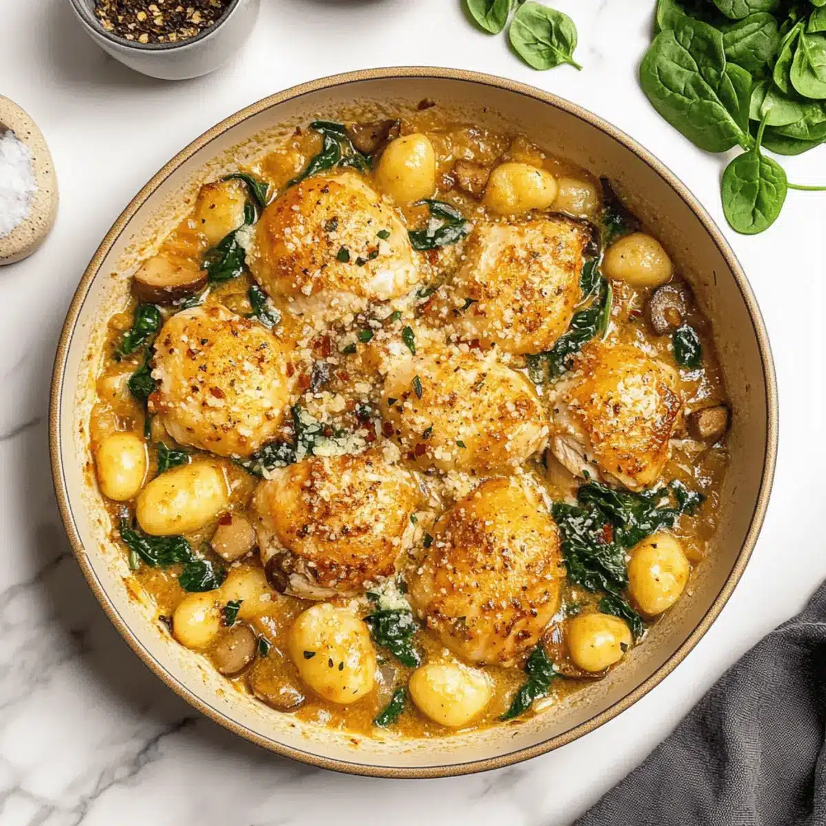Garlic Chicken Gnocchi Skillet