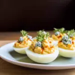 Buffalo Deviled Eggs with Blue Cheese
