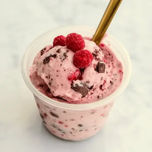 Raspberry Dark Chocolate Kefir Protein Ice Cream