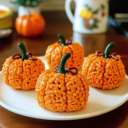 Rice Krispie Treat Pumpkins