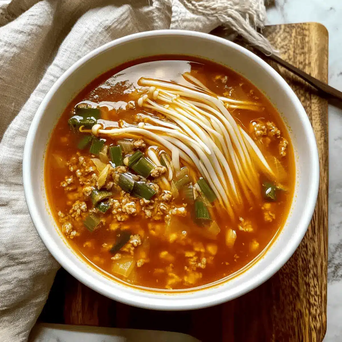 Tomato Enoki Mushroom Soup