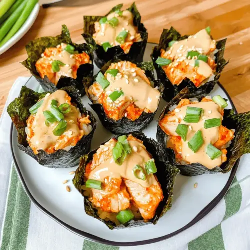 Spicy Salmon Sushi Cups