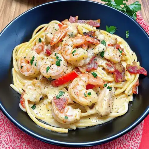 Chicken and Shrimp Carbonara