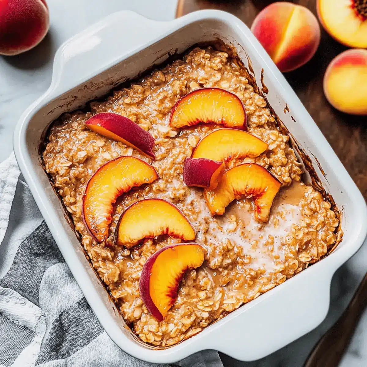 Easy Peach Baked Oatmeal