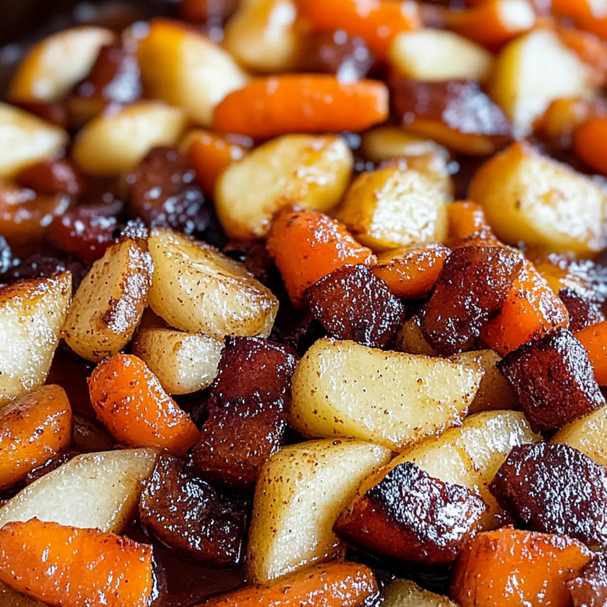 Maple Dijon Roasted Apples & Carrots