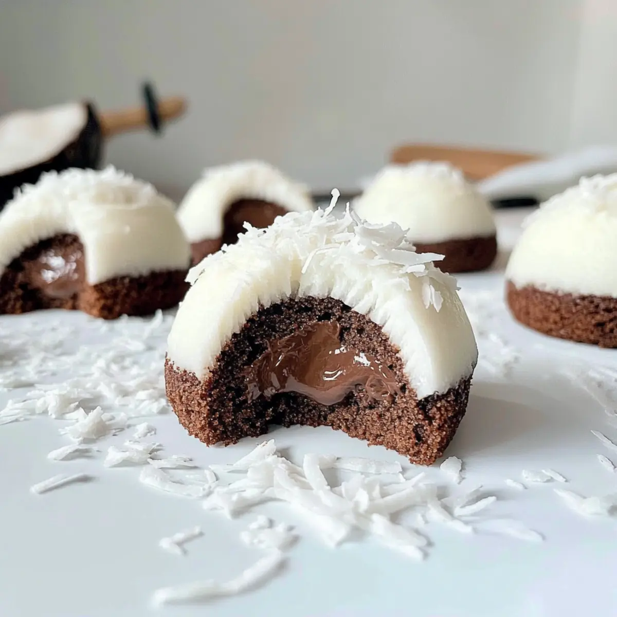 Coconut Dome with Chocolate Spread