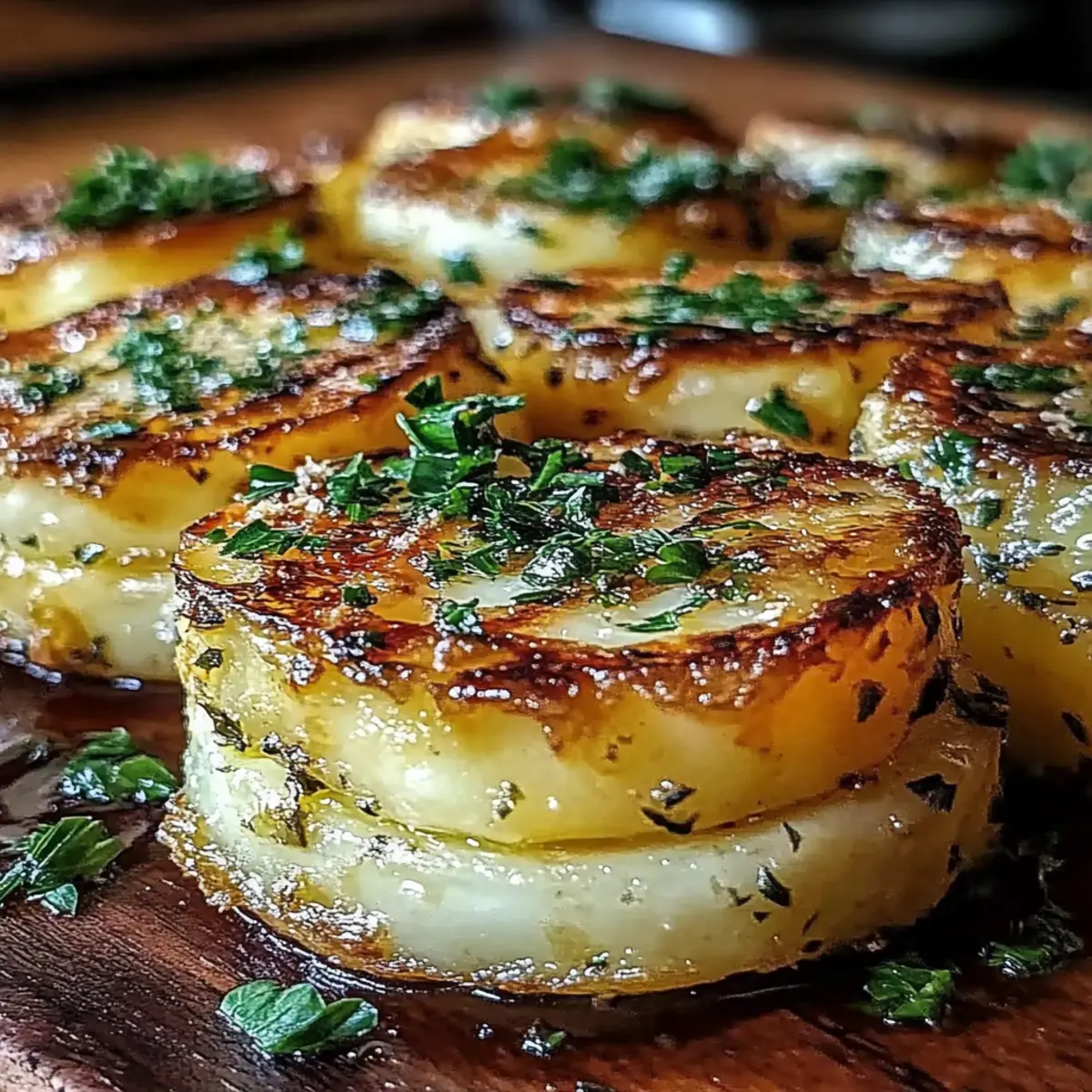 Roasted Garlic Parmesan Potato Stacks