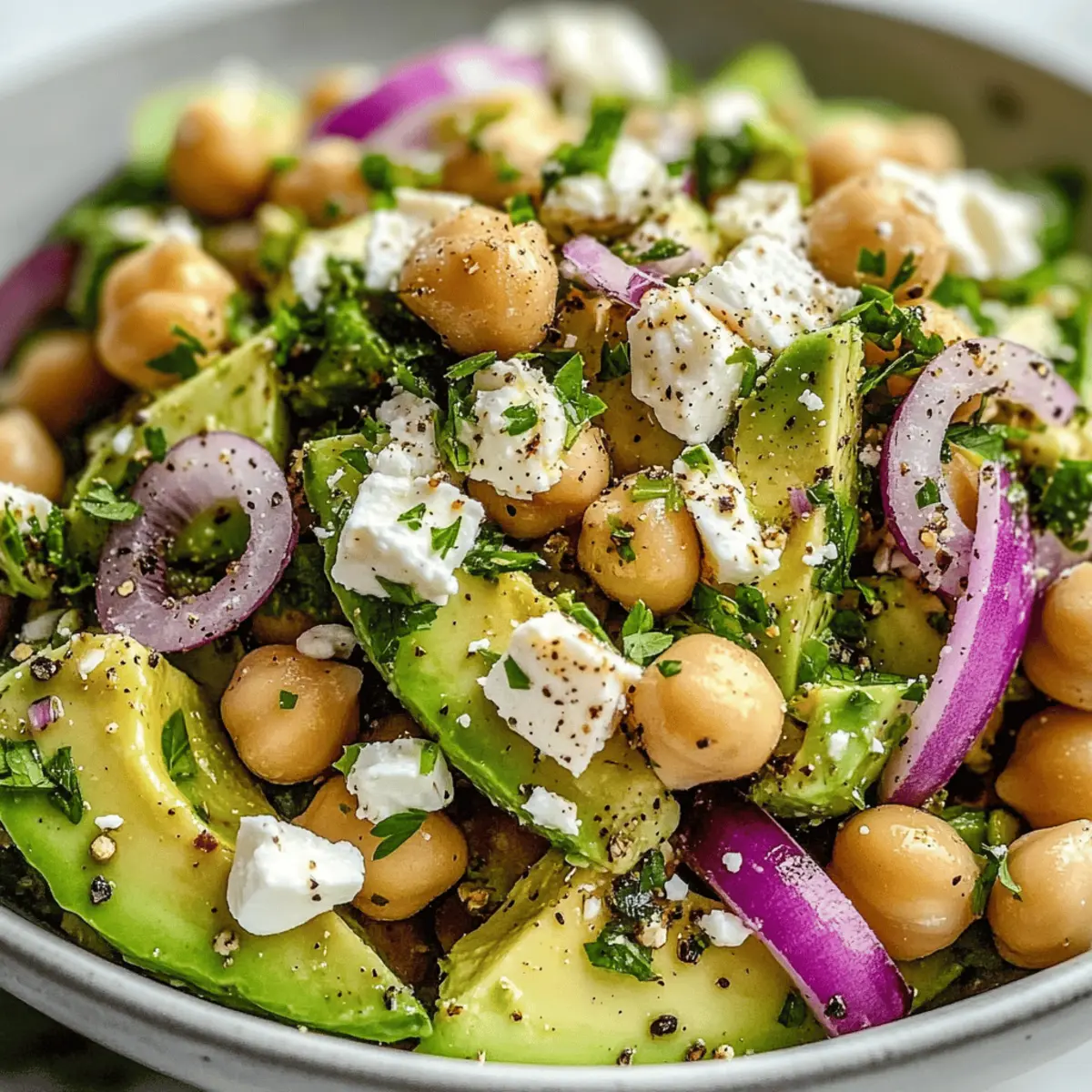 Chickpea Feta Avocado Salad