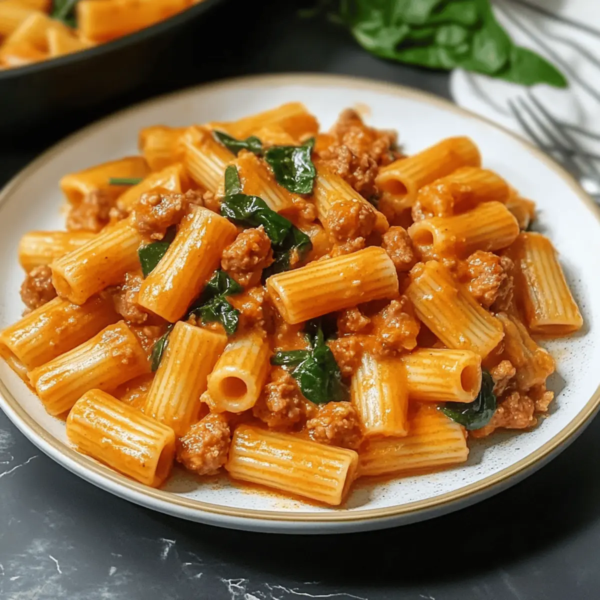Creamy Sausage Rigatoni