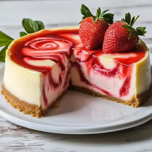 Strawberry Swirl Cheesecake
