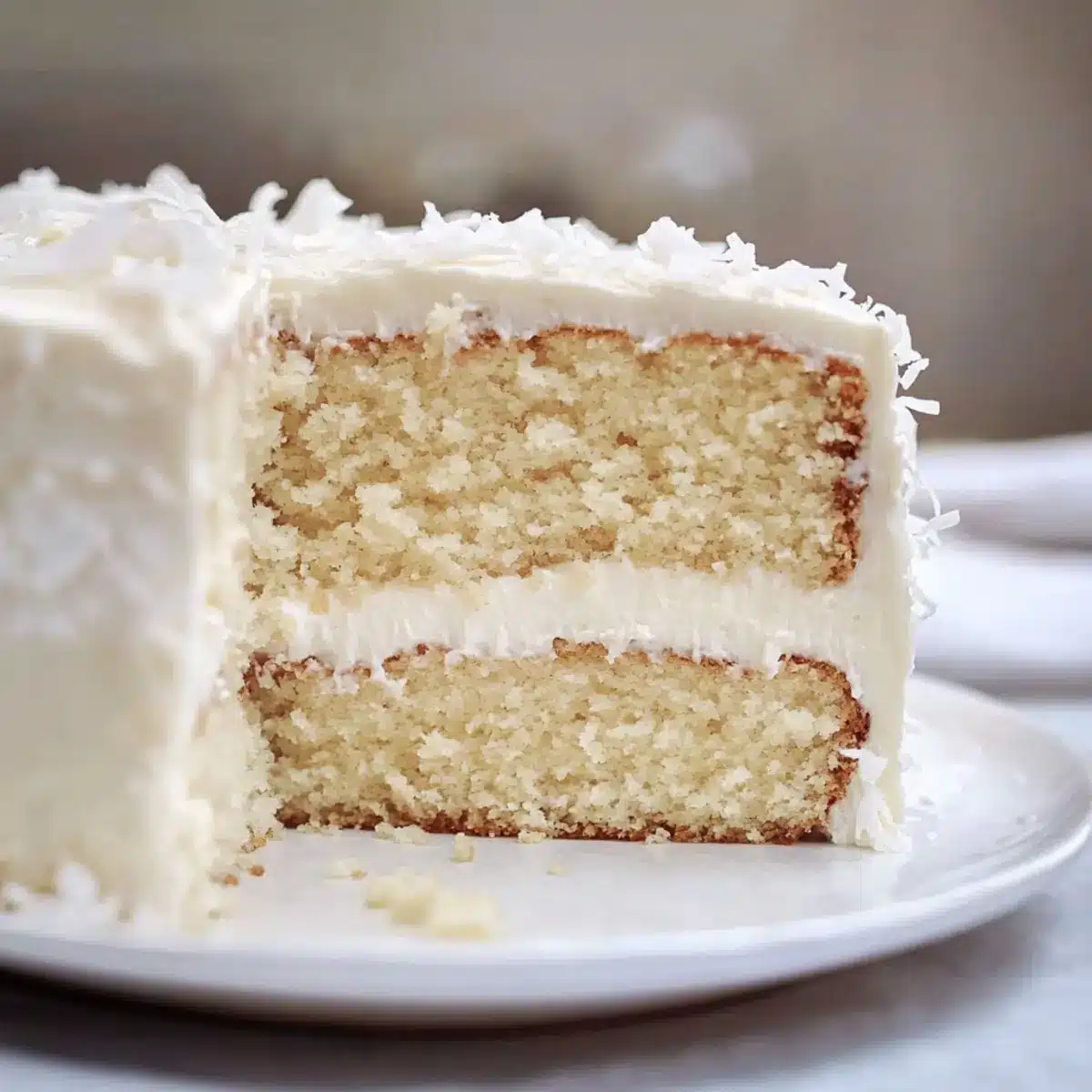 Moist Sour Cream Coconut Cake