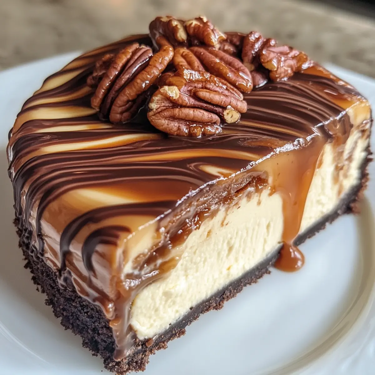 Salted Caramel Turtle Cheesecake