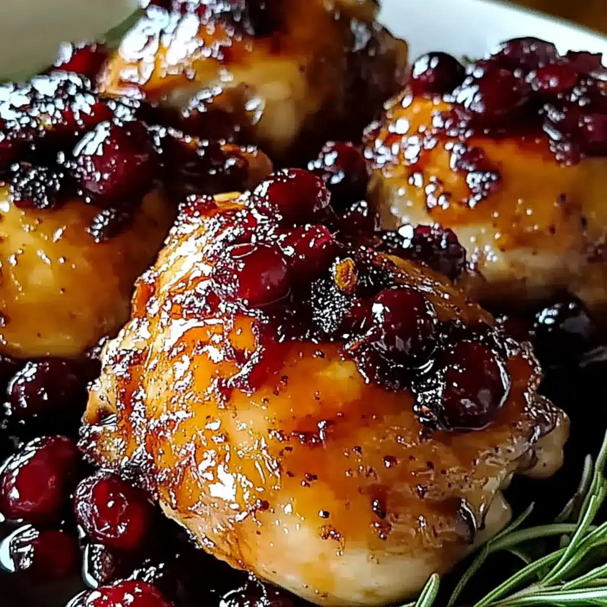 Baked Orange Cranberry Chicken Thighs