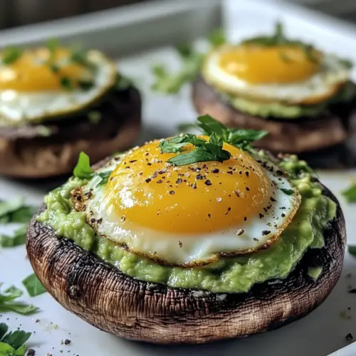 Avocado and Egg Stuffed Portobello Mushrooms
