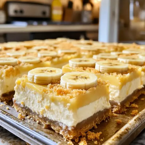 Banana pudding cheesecake squares
