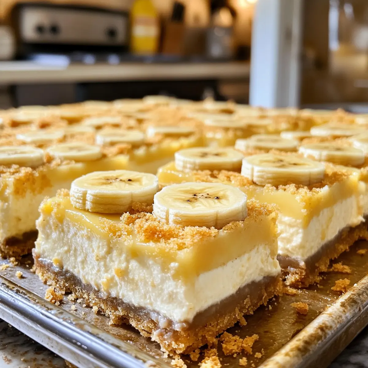 Banana pudding cheesecake squares
