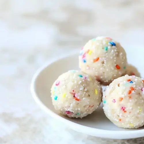 Applesauce Birthday Cake Protein Balls