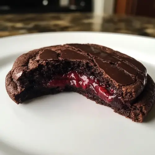 Fudgy Chocolate Cookies with Raspberry