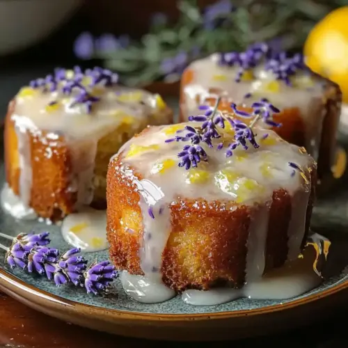Mini Lemon Cakes with Lavender Glaze