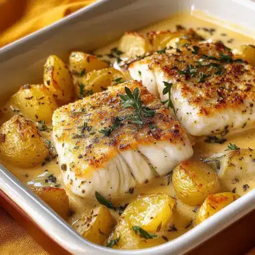 Pan-Seared White Fish & Creamy Potatoes