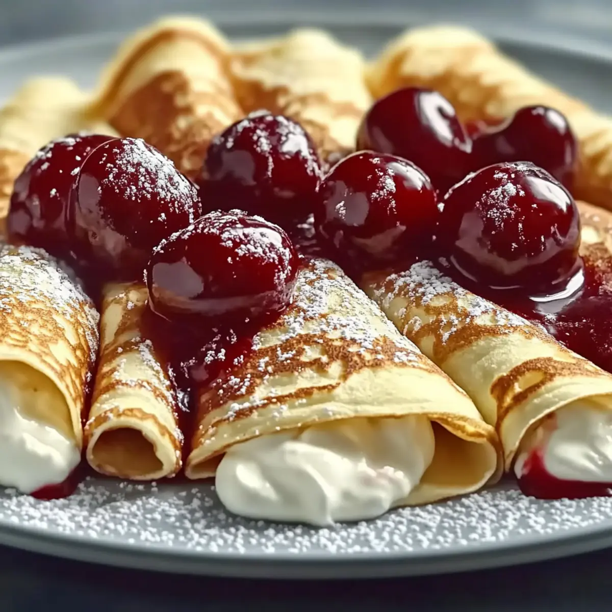 Cherry and Cream Cheese Crepes