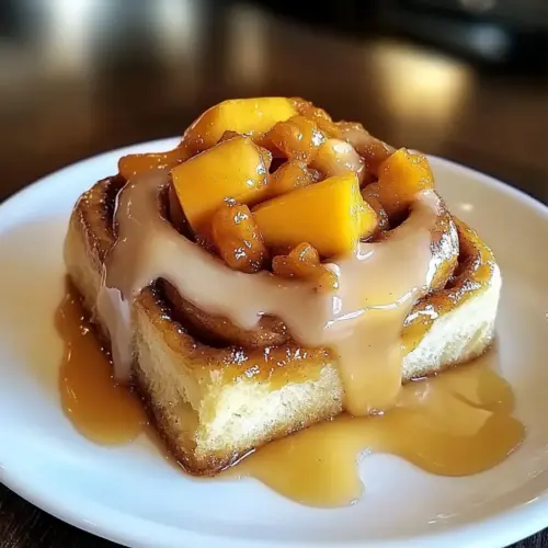 Peach Cobbler Cinnamon Rolls