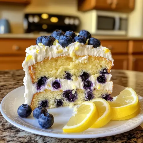 Lemon Blueberry Cake with Lemon Cream Cheese Buttercream