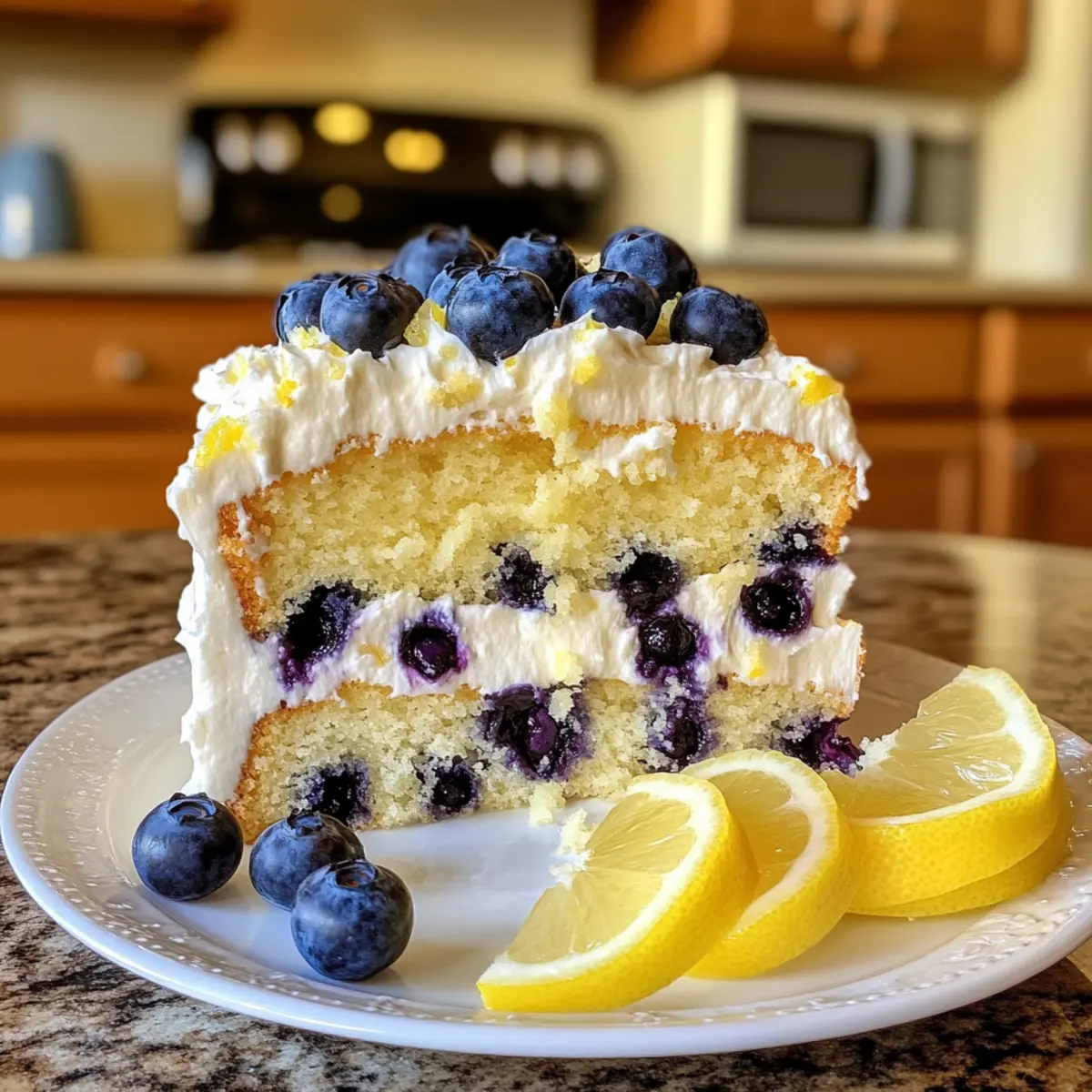 Lemon Blueberry Cake with Lemon Cream Cheese Buttercream