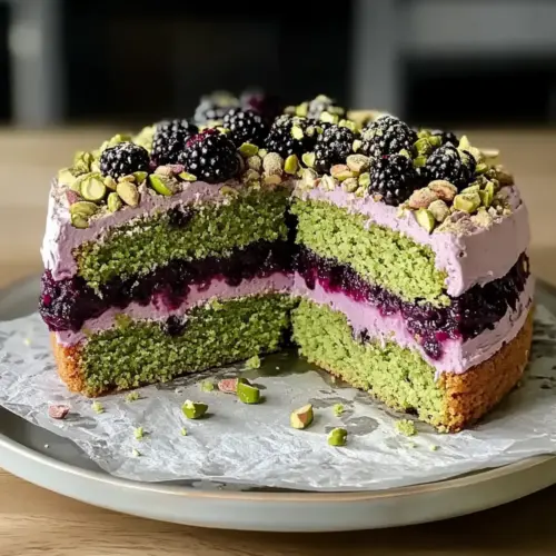 Pistachio and Blackberry Olive Oil Cake