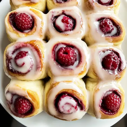 Raspberry Cinnamon Rolls with Lemon Glaze