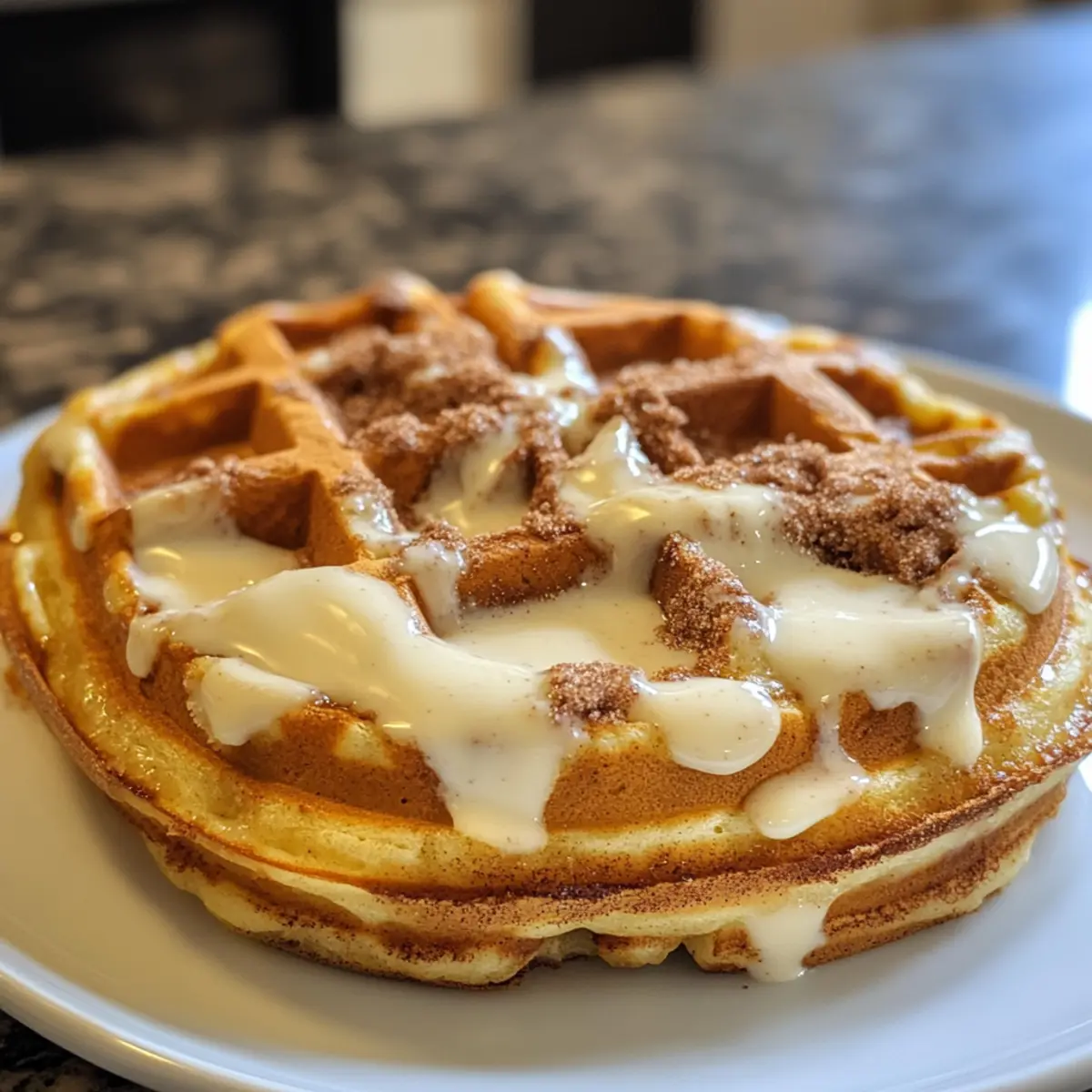 Cinnamon Roll Waffles Cream Cheese