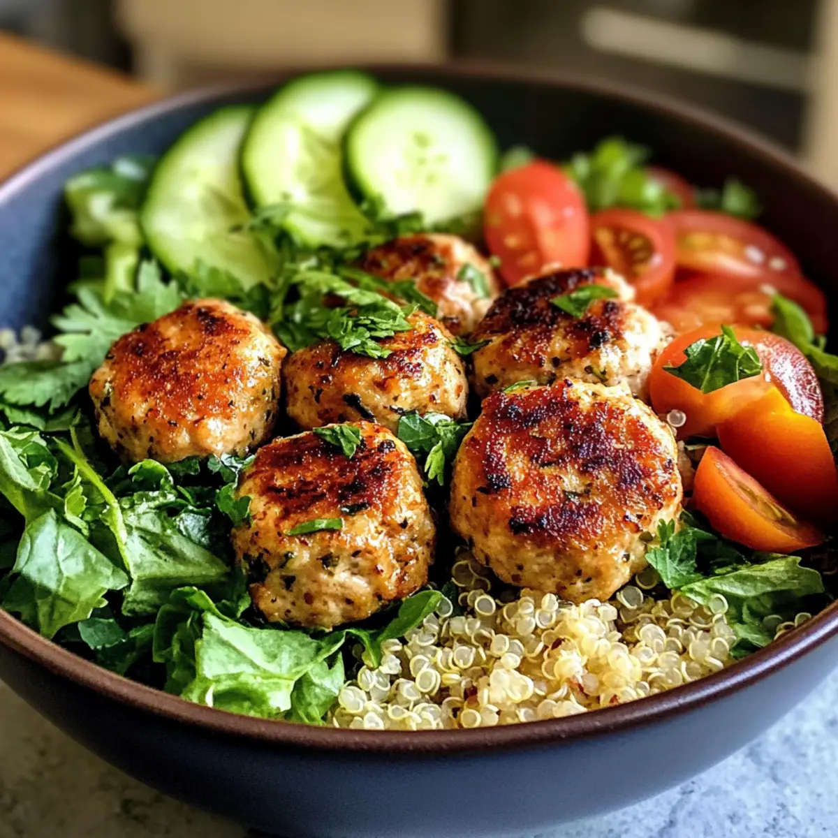 Herbed Chicken Meatball Bowl
