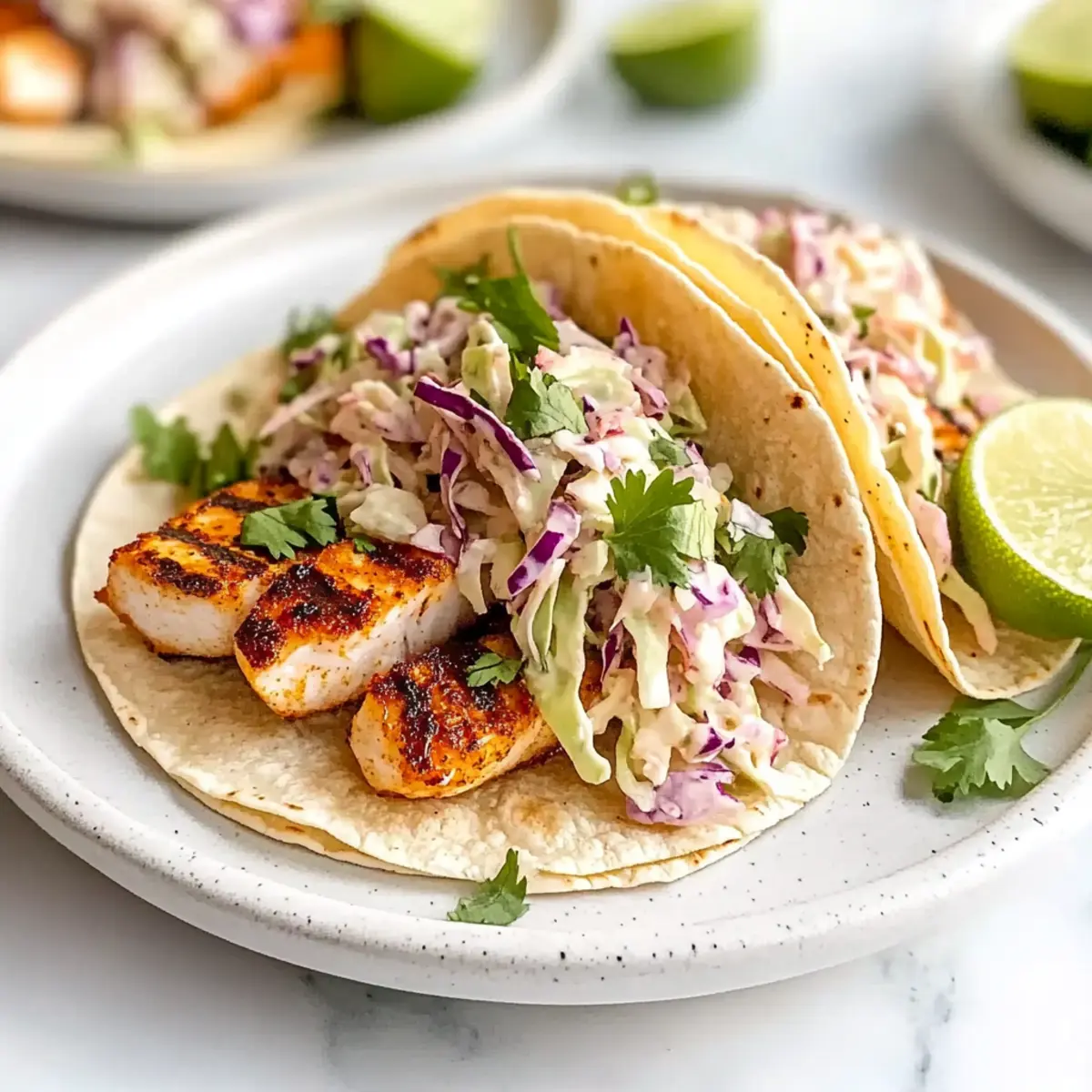 Grilled Fish Tacos with Cabbage Slaw