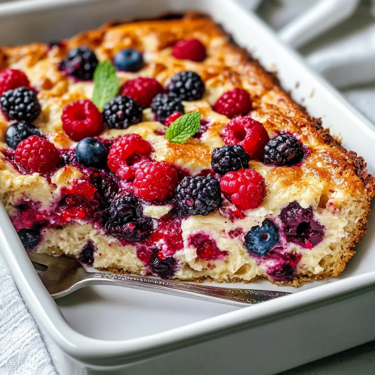 High Protein Triple Berry Bake