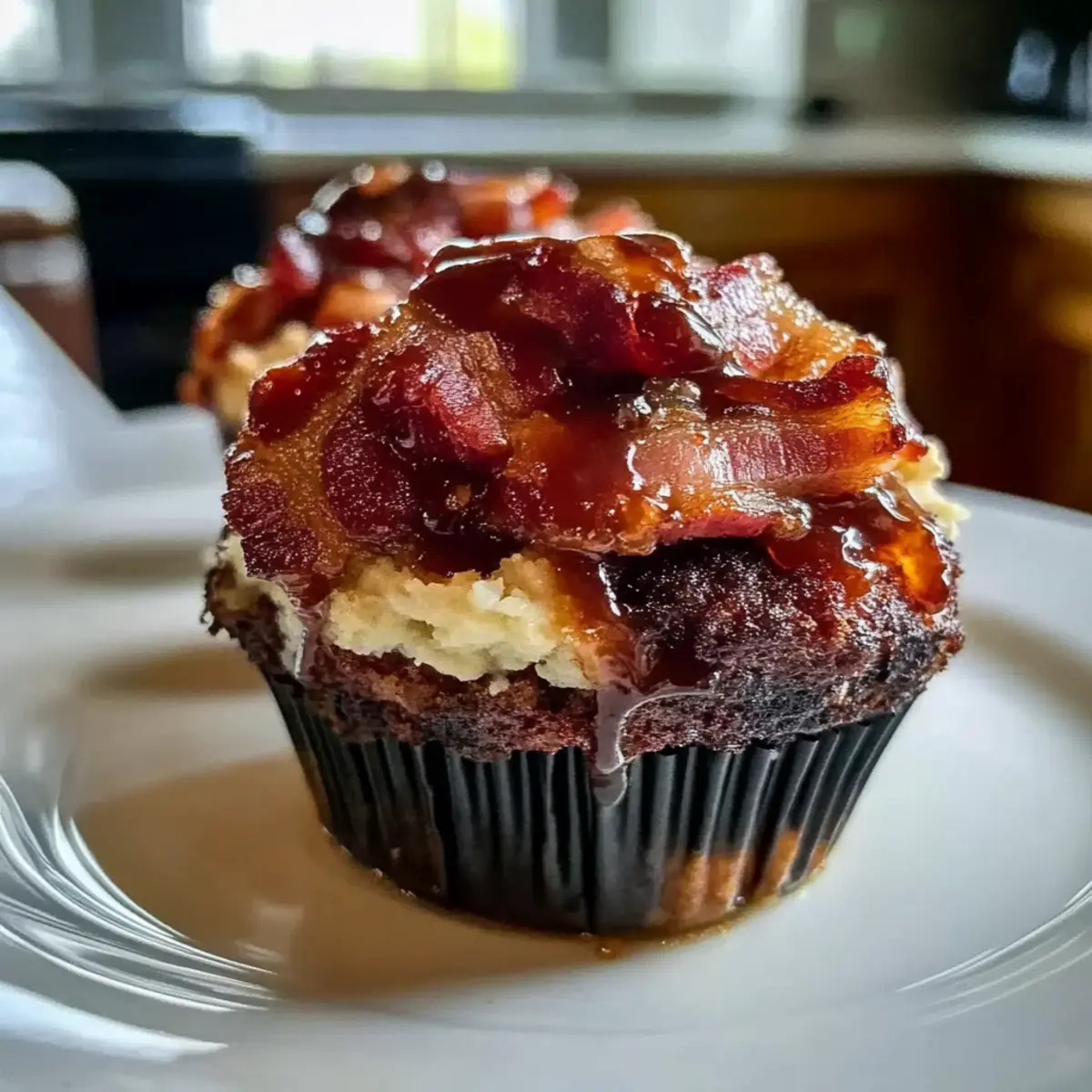 Smoky Bourbon BBQ Bacon Wrapped Meatloaf Cupcakes