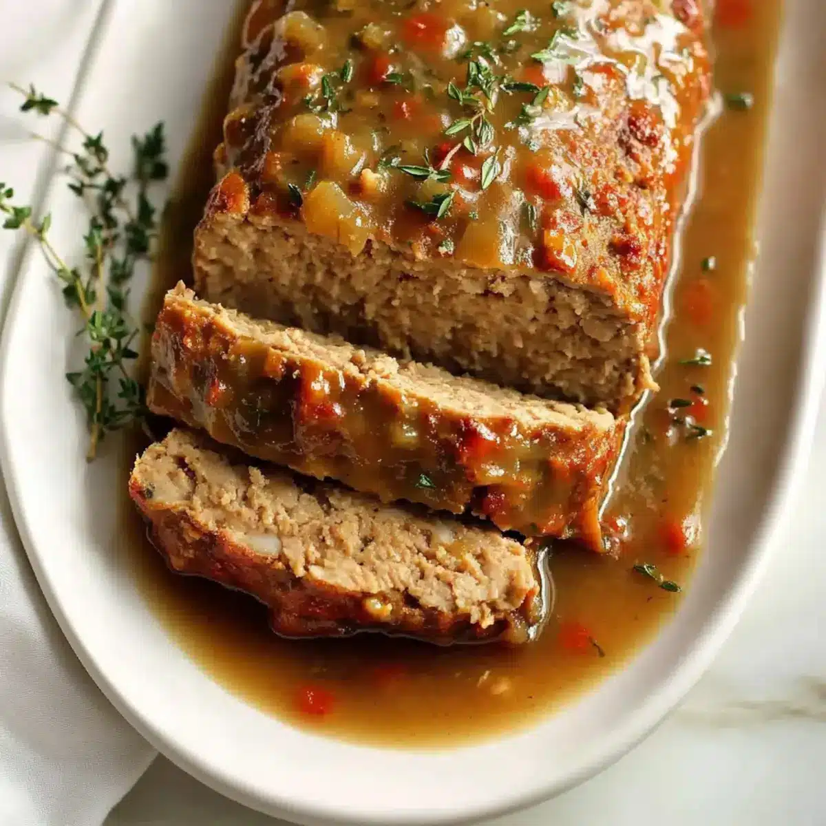 Ground Turkey Meatloaf with Gravy