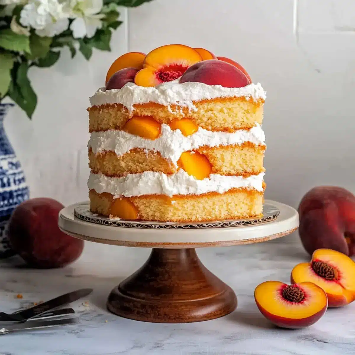 Peaches and Cream Layer Cake