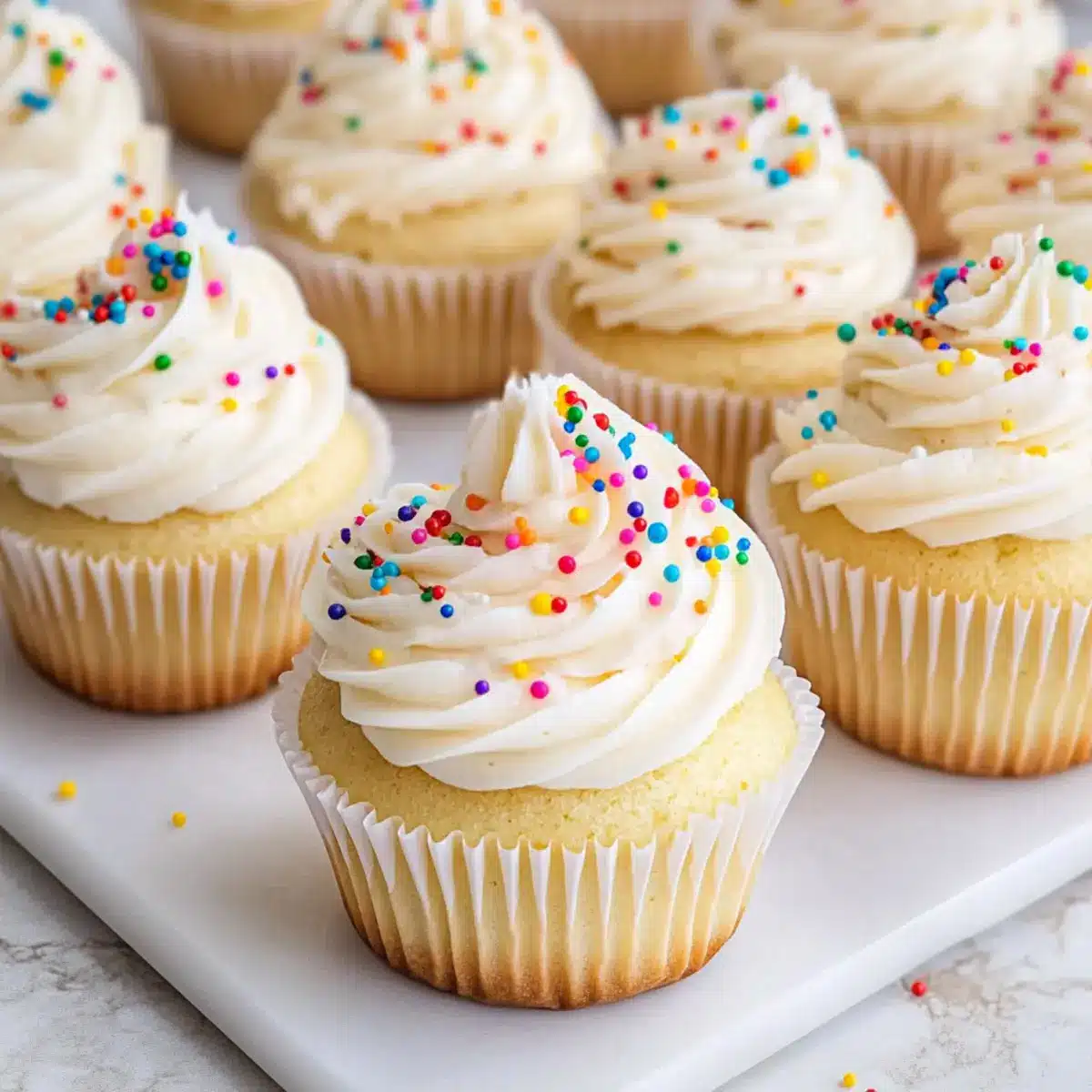 Vanilla Birthday Cupcakes