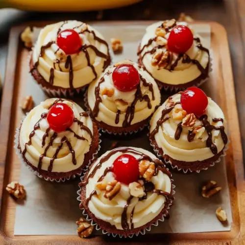 Banana Split Cupcakes