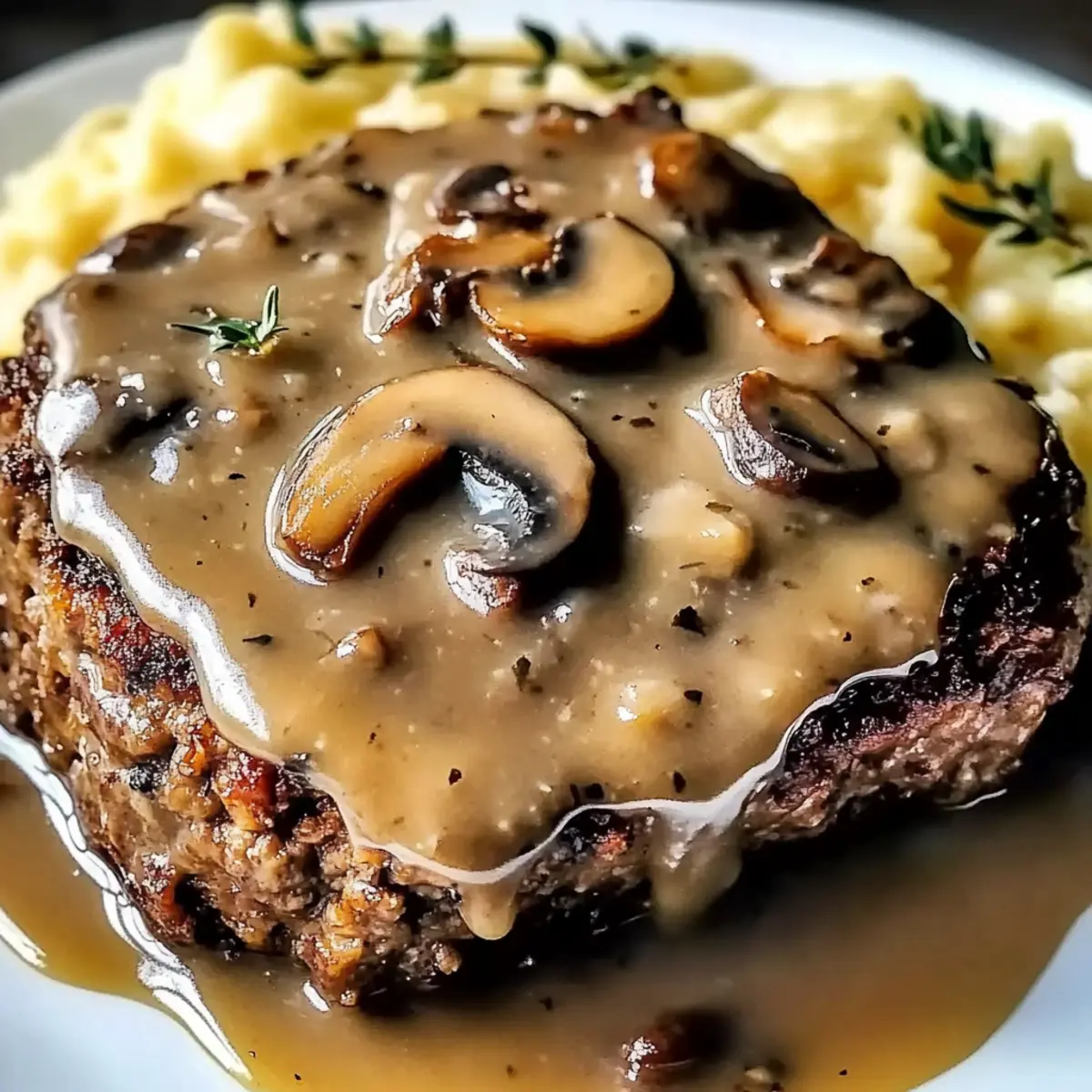 Meatloaf with Mushroom Gravy