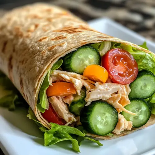 Crunchy Cucumber Ranch Chicken Wraps