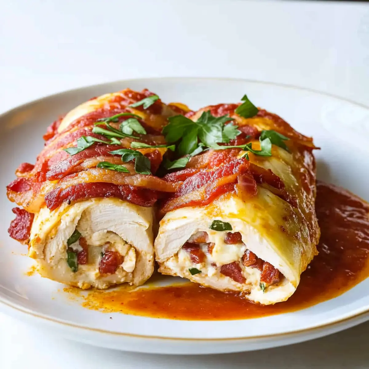 Chicken Roll Ups with Smoked Mozzarella & Bacon