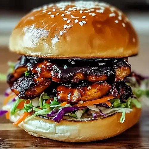 Korean BBQ Chicken Sandwich with Zesty Cabbage Slaw Bliss