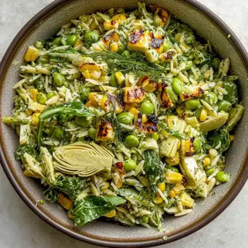 Grilled Corn Orzo Salad with Scallion Dill Dressing