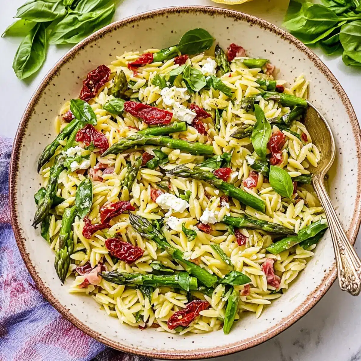Asparagus Orzo Salad with Lemon Vinaigrette