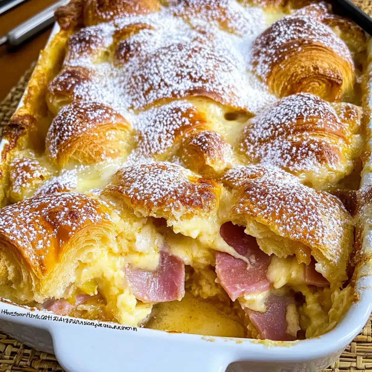 Ham and Cheese Croissant Breakfast Casserole