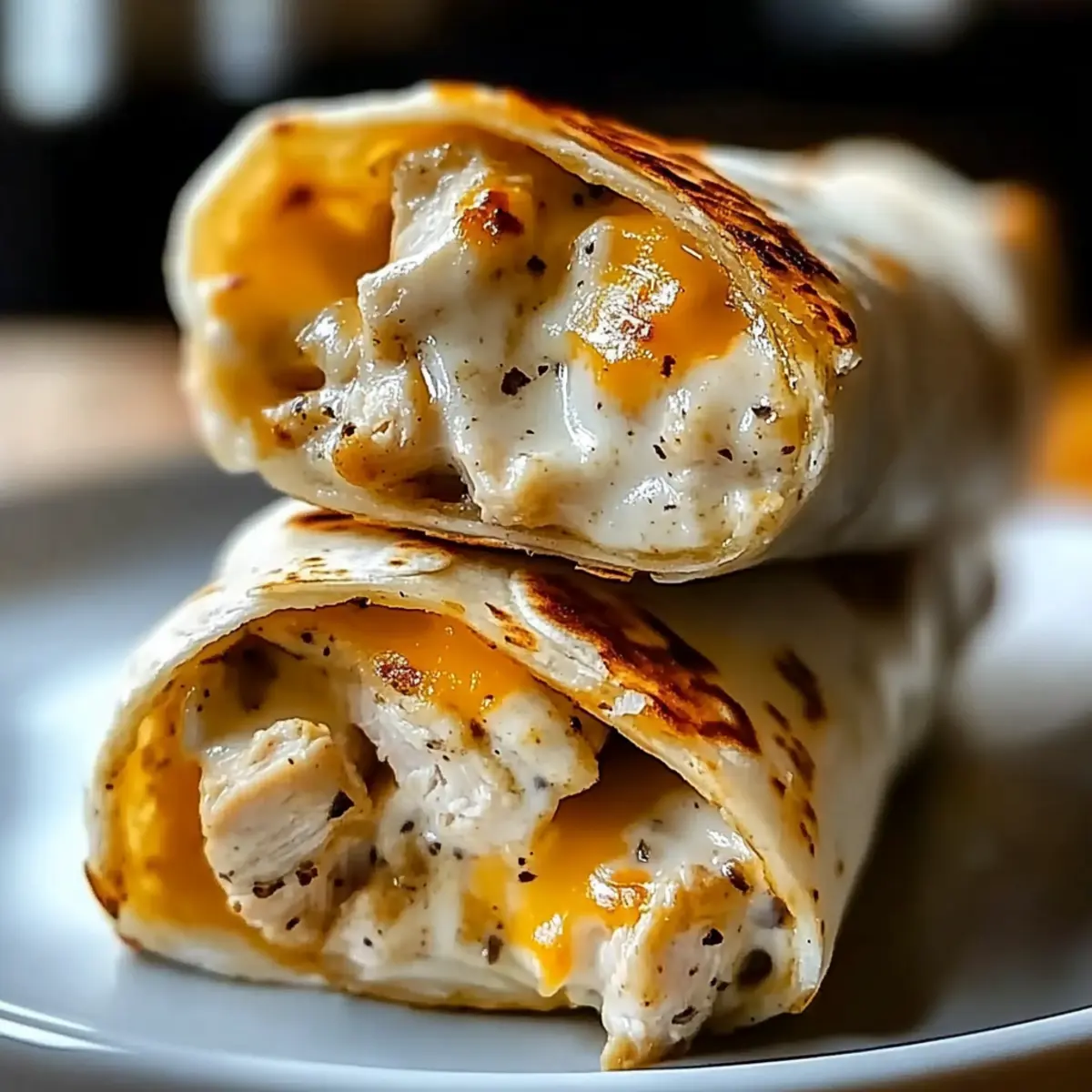 Cheesy Garlic Chicken Wraps