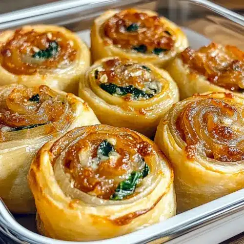 Vegan Caramelized Onion & Spinach Pizza Rolls