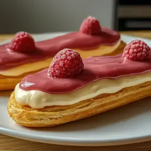 Lemon Raspberry Eclairs